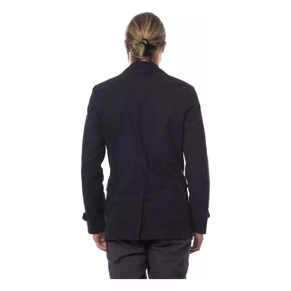 Verri Blue Cotton Men Blazer Verri Dark Slate Gray