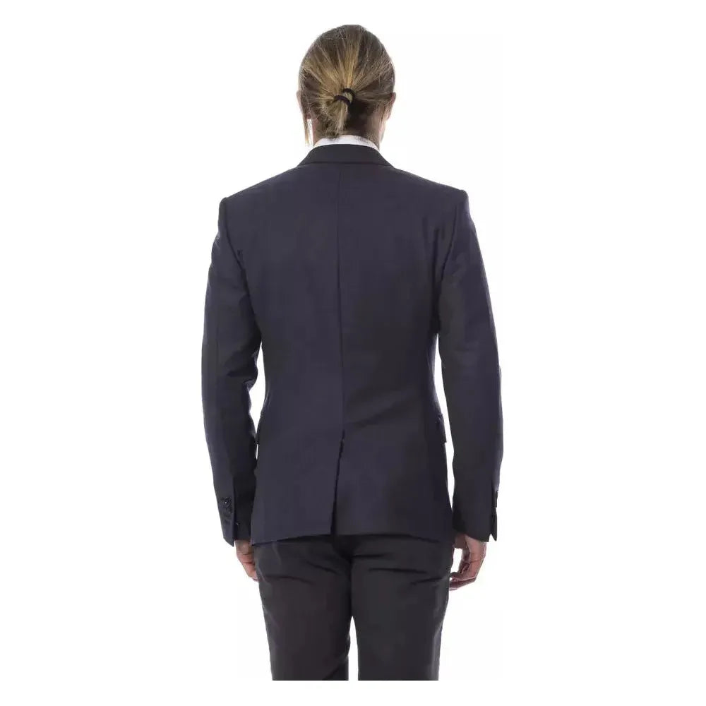 Verri Blue Wool Men Blazer Verri Dark Slate Gray