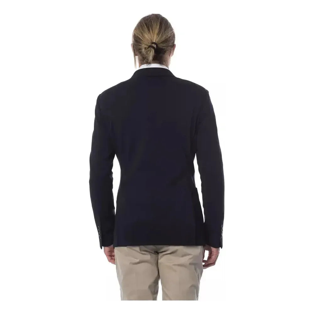 Verri Blue Viscose Men Blazer Verri Dark Gray