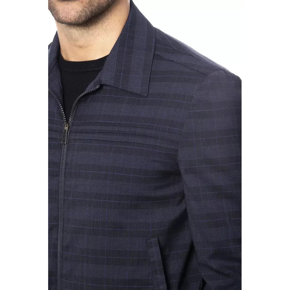 Verri Elegant Wool Blend Bomber Jacket Verri Dark Slate Gray