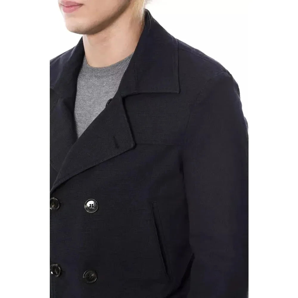 Verri Blue Cotton Men Blazer Verri Dark Slate Gray
