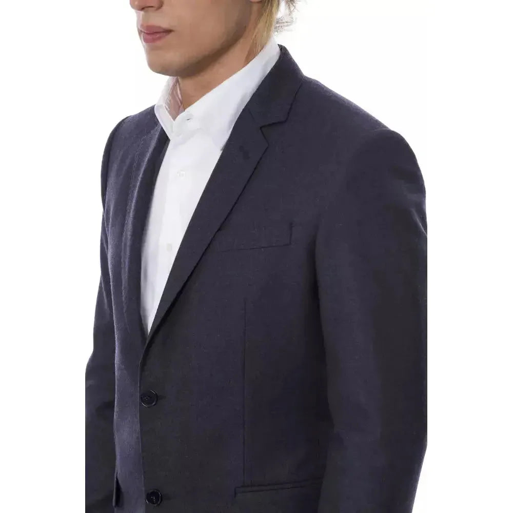 Verri Blue Wool Men Blazer Verri Dark Slate Gray