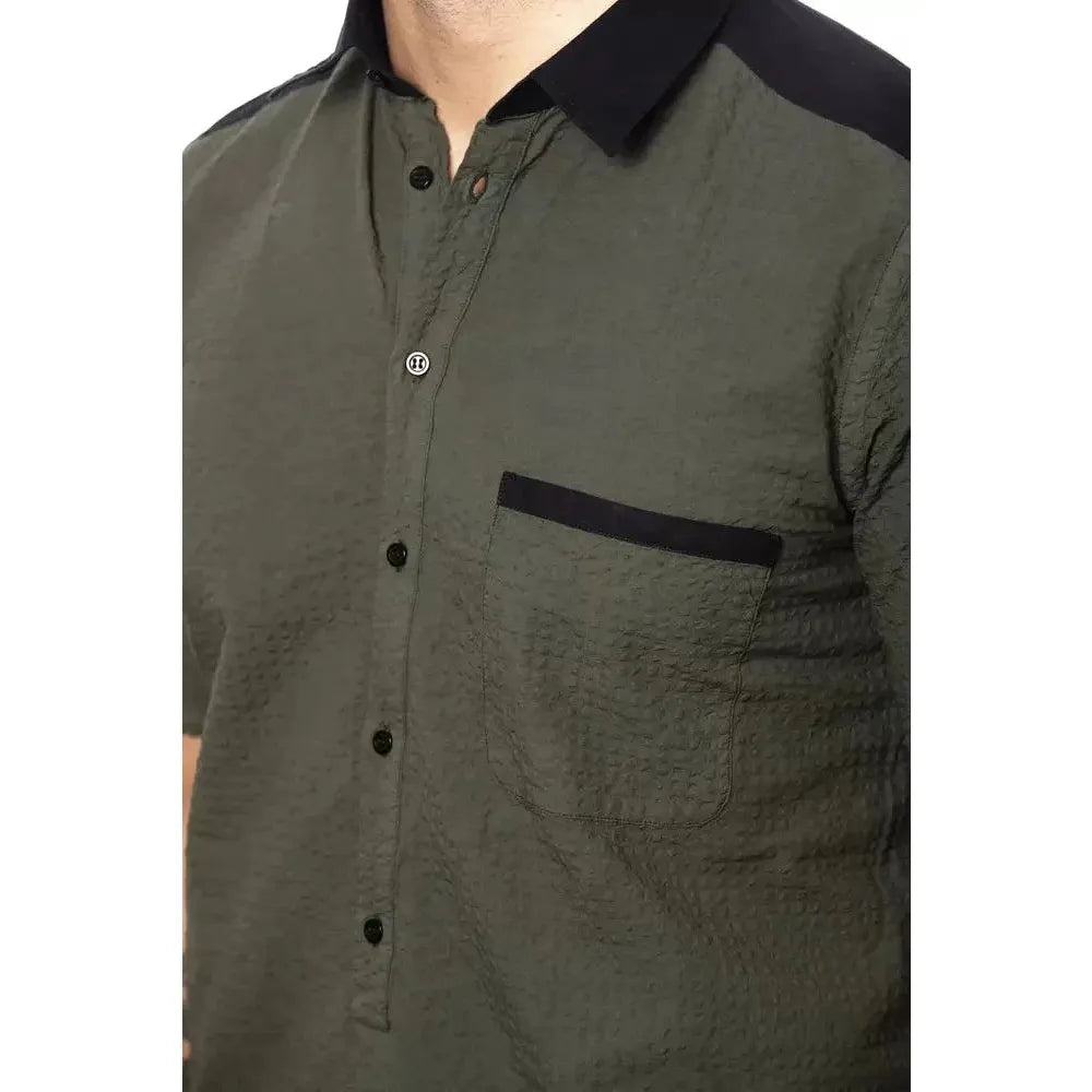 Verri Army Cotton Men Shirt Verri Dark Slate Gray