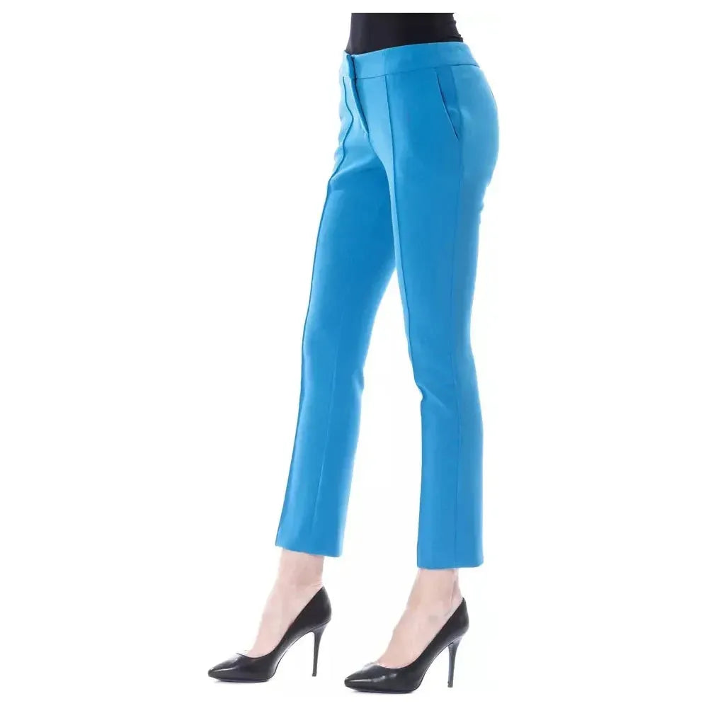 BYBLOS Light Blue Polyester Women Pants Jeans & Pants BYBLOS Steel Blue
