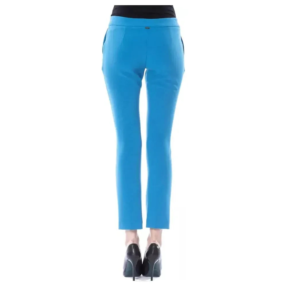BYBLOS Light Blue Polyester Women Pants Jeans & Pants BYBLOS Steel Blue
