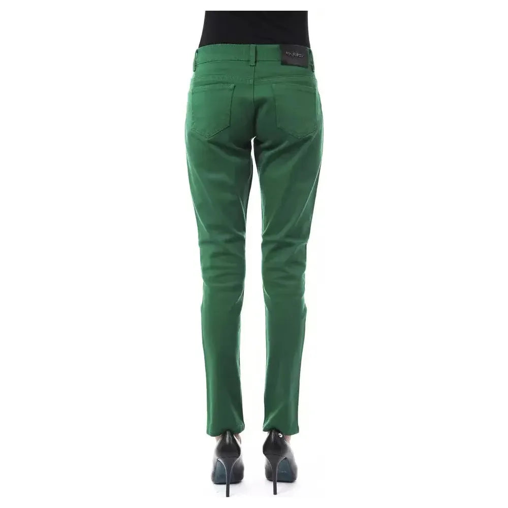 BYBLOS Green Cotton Women Pants BYBLOS Dark Slate Gray
