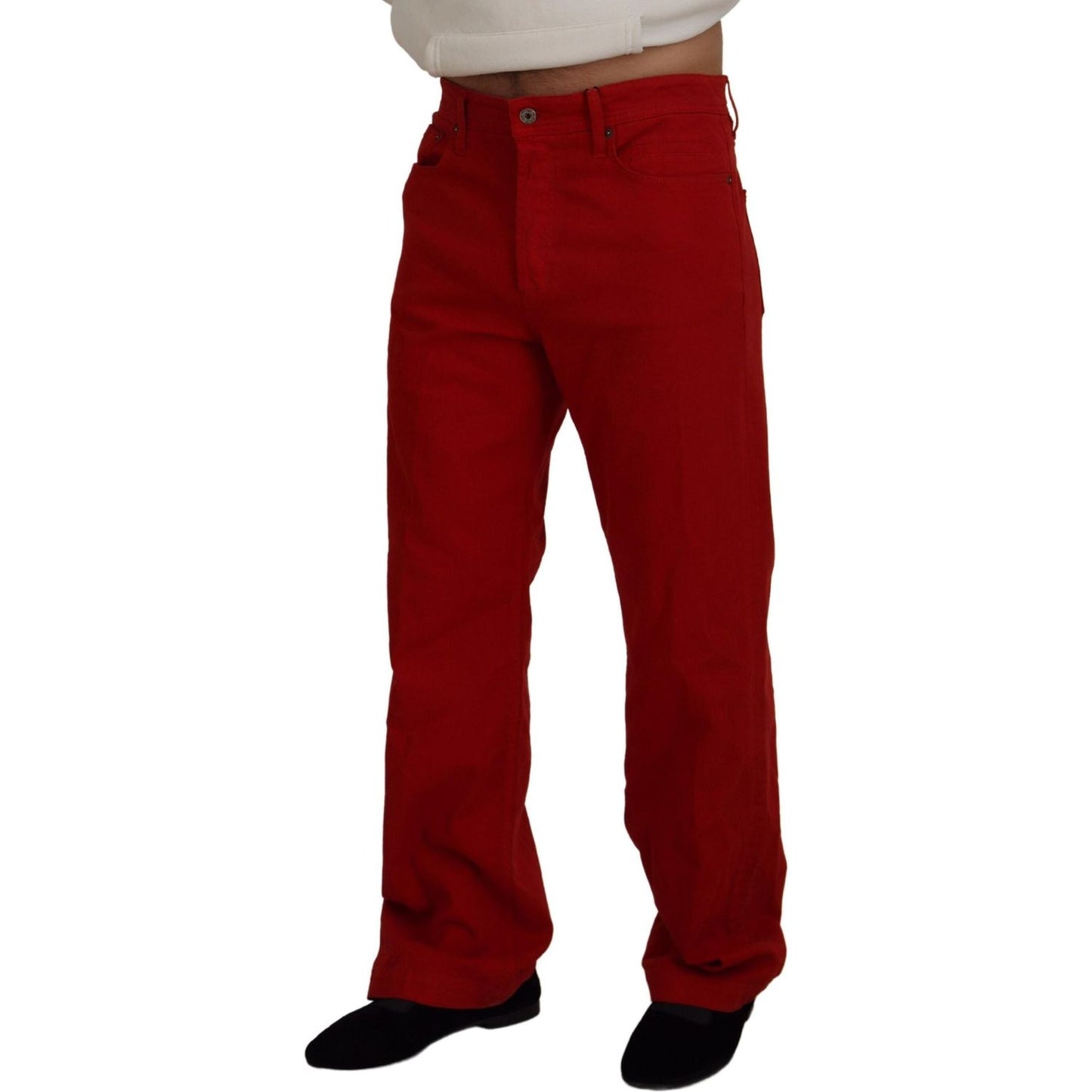 Dolce & Gabbana Chic Red Cotton Denim Pants Dolce & Gabbana Dark Red