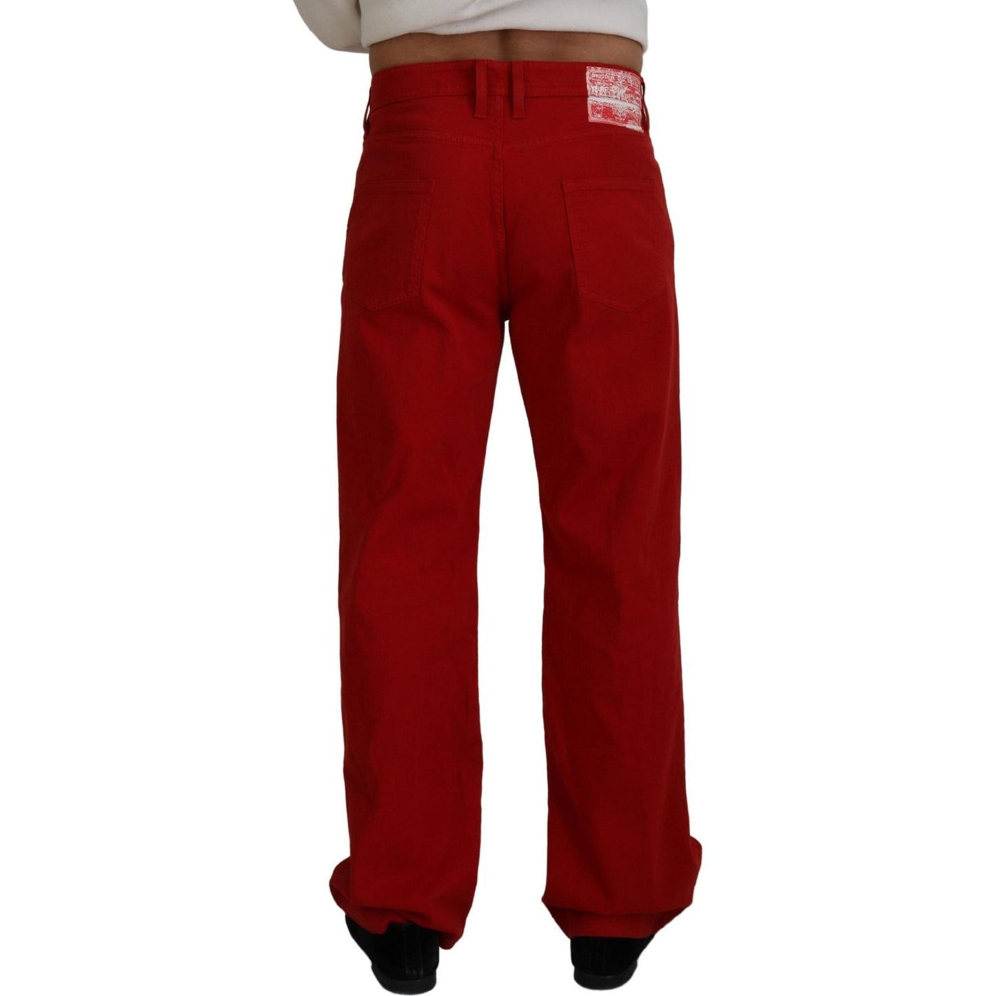 Dolce & Gabbana Chic Red Cotton Denim Pants Dolce & Gabbana Dark Red
