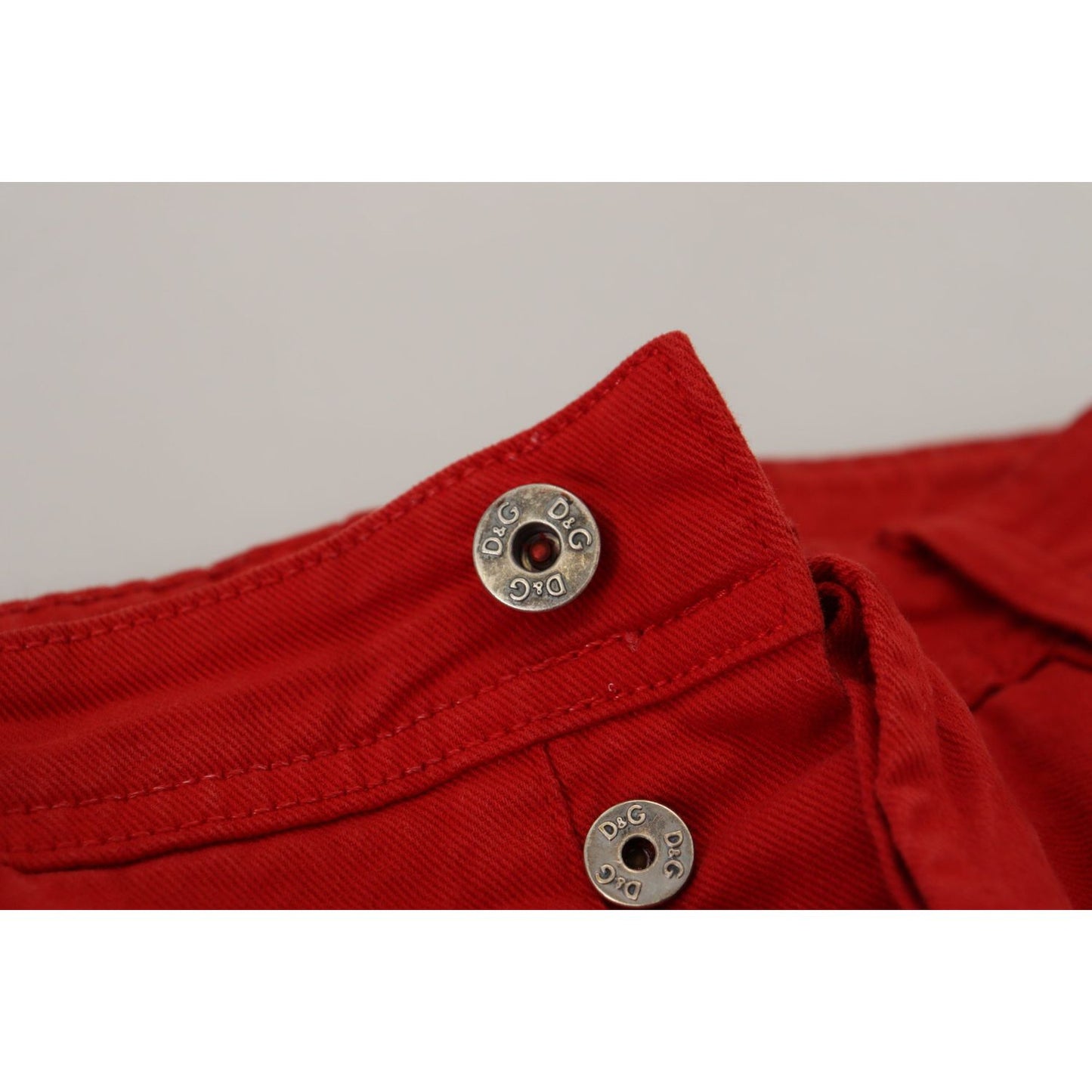 Dolce & Gabbana Chic Red Cotton Denim Pants Dolce & Gabbana Dark Red