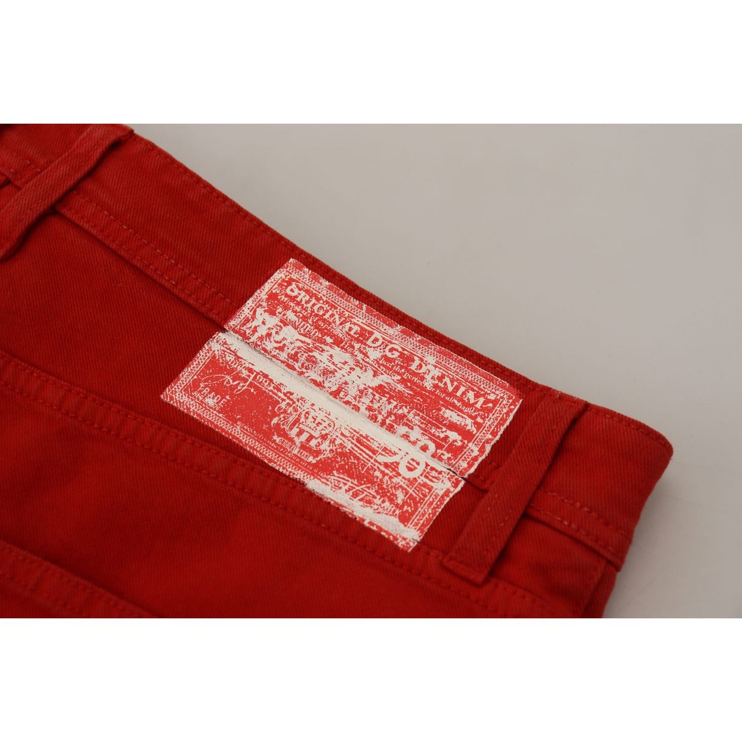 Dolce & Gabbana Chic Red Cotton Denim Pants Dolce & Gabbana Dark Red