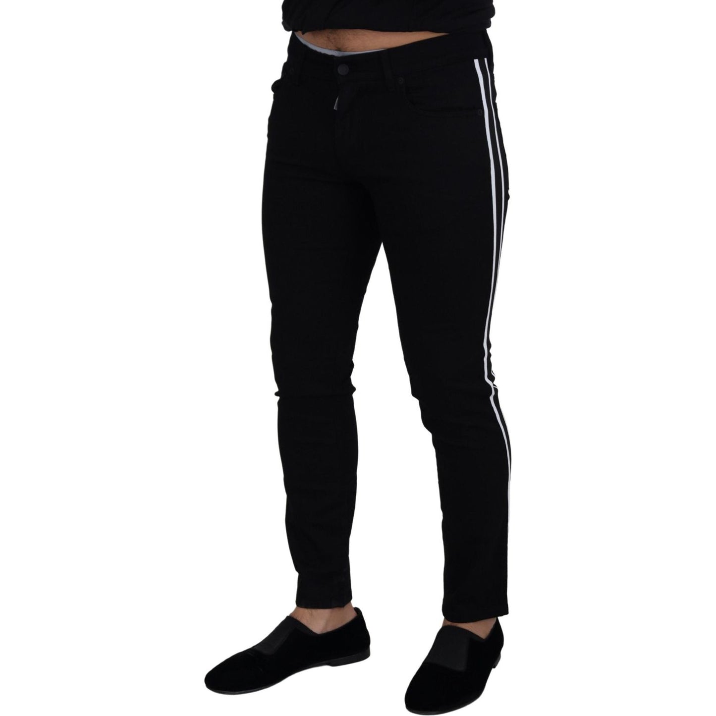 Dolce & Gabbana Elegant Black Slim Fit Denim Pants Dolce & Gabbana Black