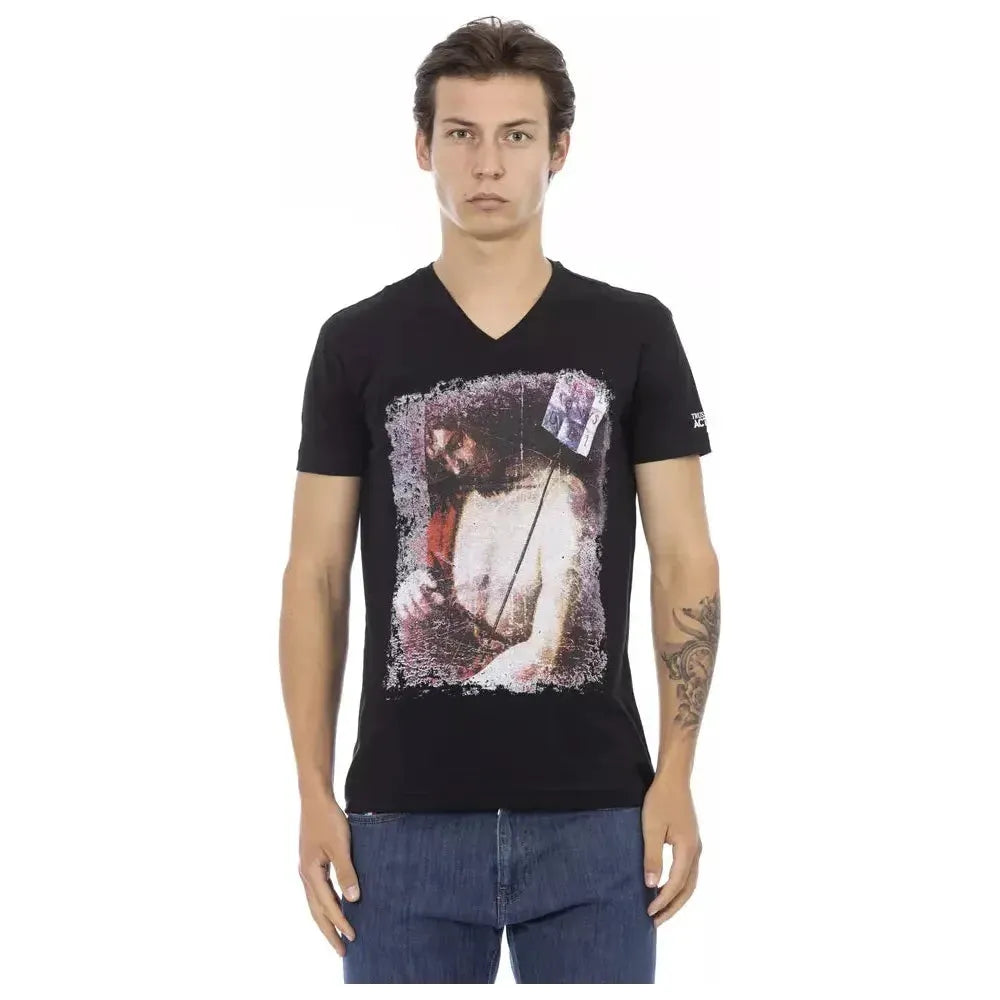 Trussardi Action Black Cotton Men T-Shirt Trussardi Action Tan
