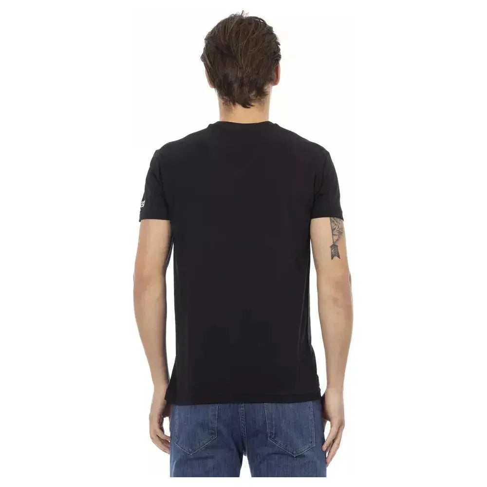 Trussardi Action Black Cotton Men T-Shirt Trussardi Action Dark Slate Gray