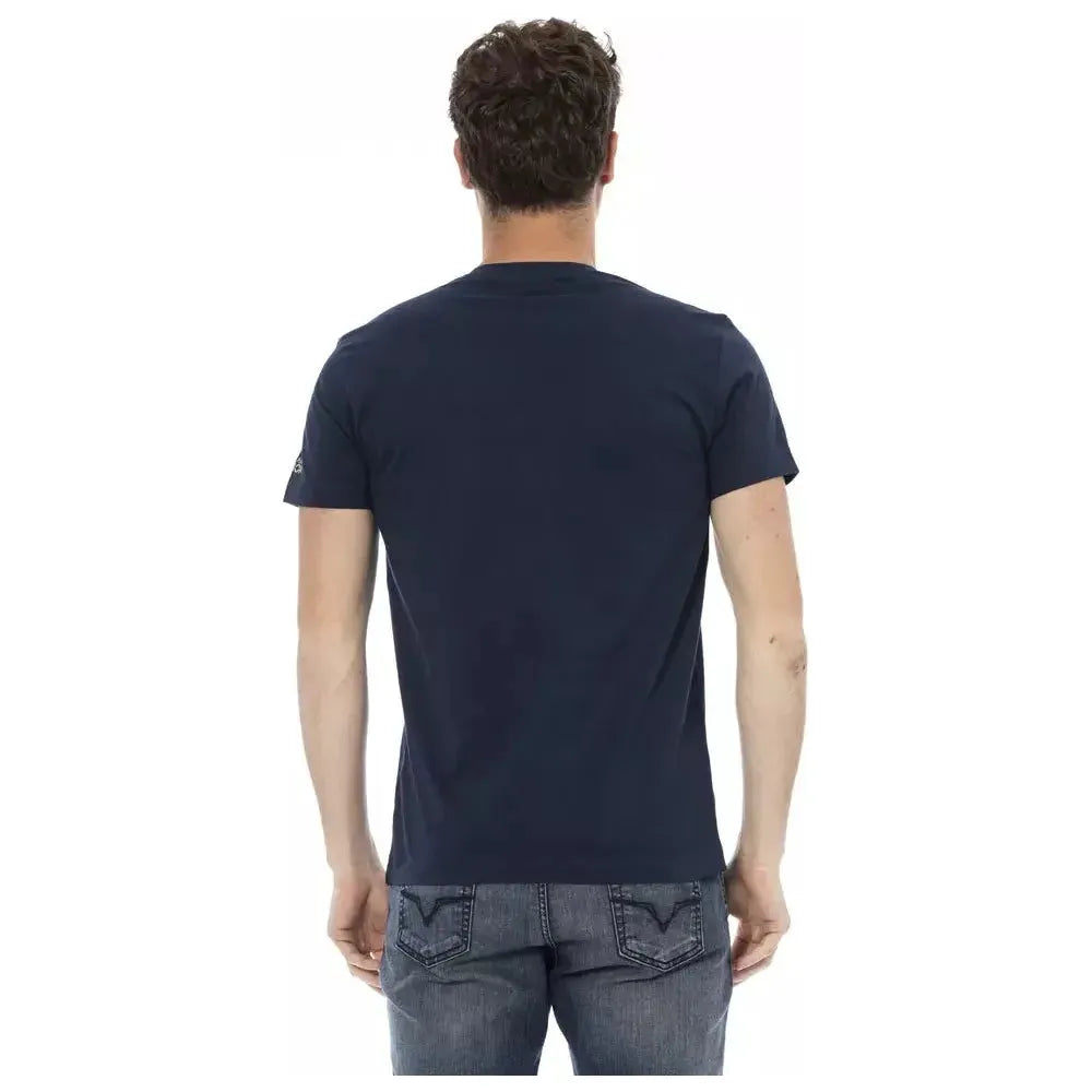 Trussardi Action Blue Cotton Men T-Shirt Trussardi Action Dark Slate Gray