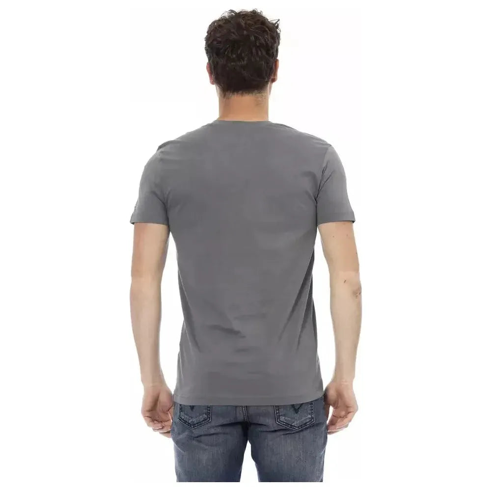 Trussardi Action Gray Cotton Men T-Shirt Trussardi Action Dim Gray