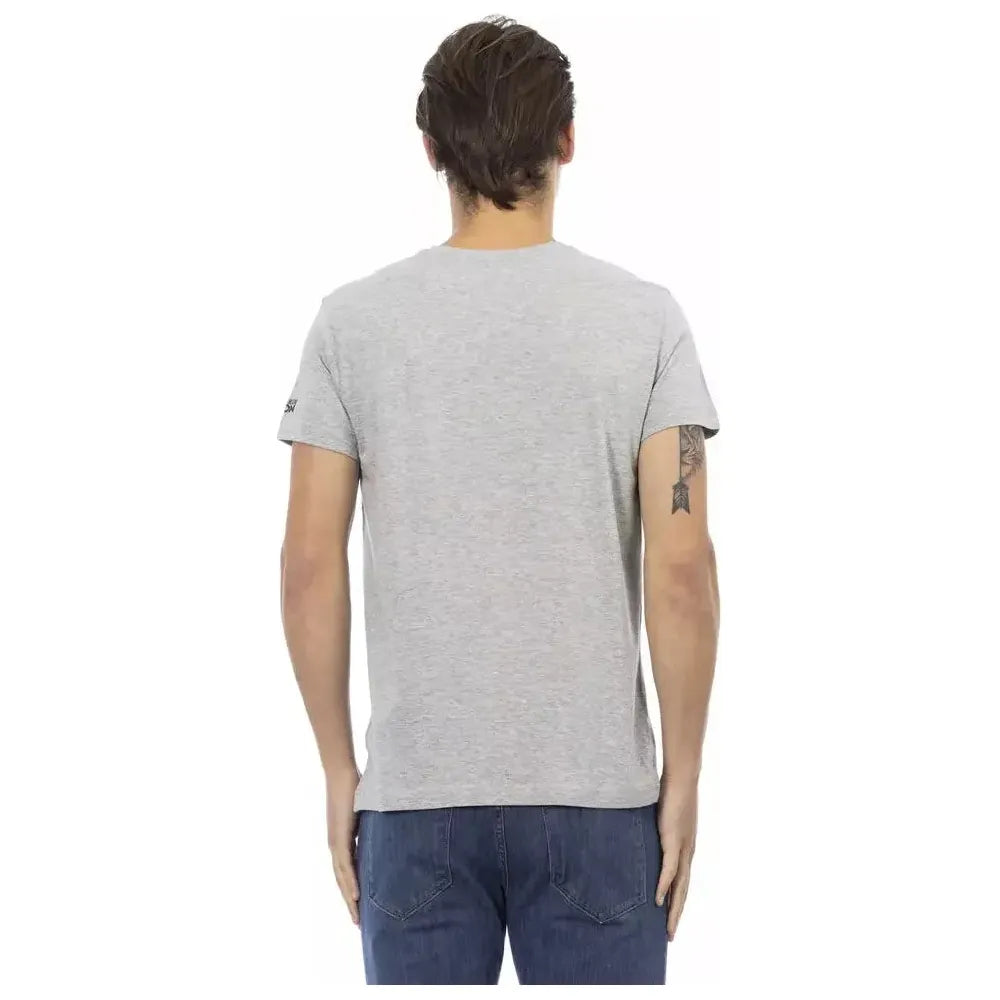 Trussardi Action Gray Cotton Men T-Shirt Trussardi Action Gray