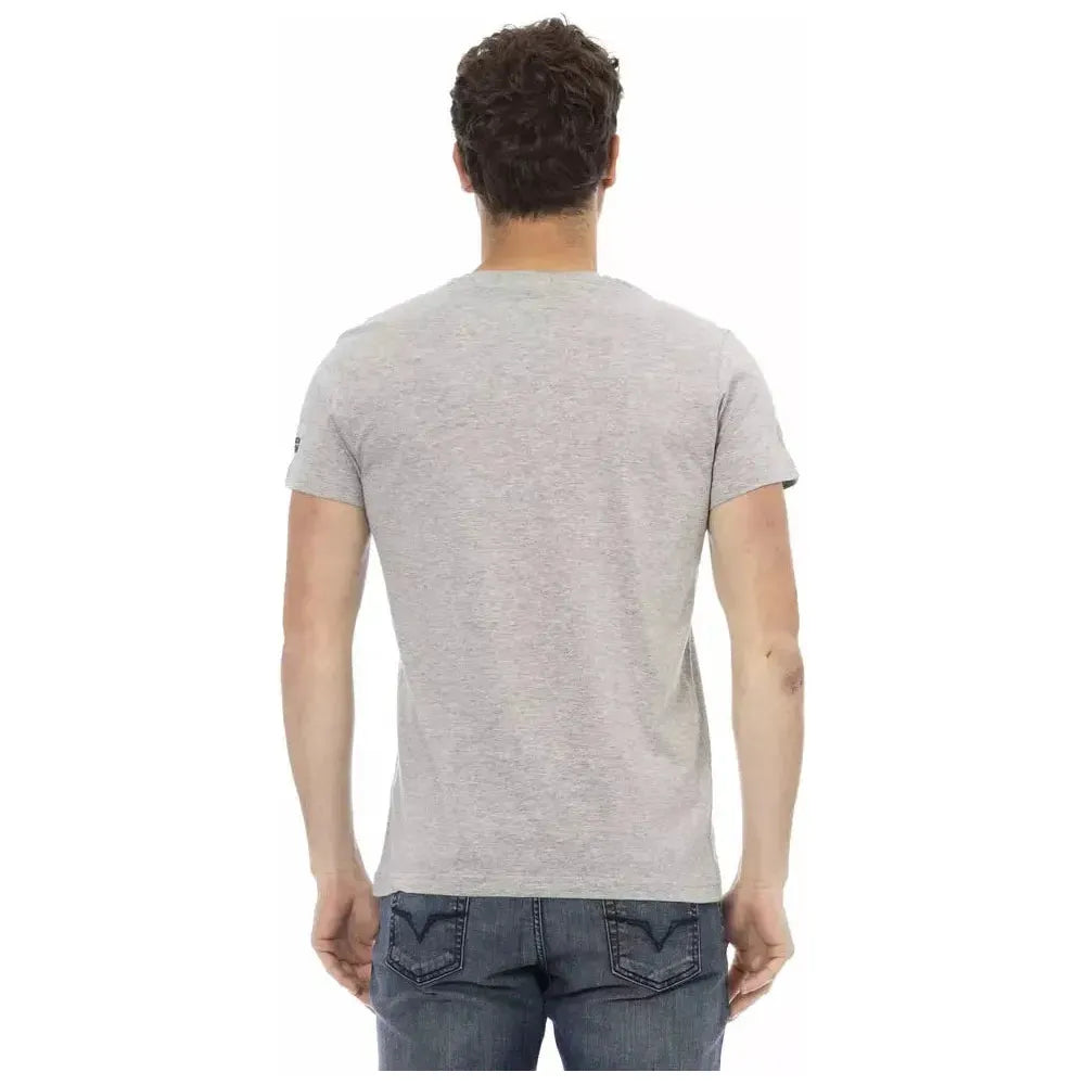Trussardi Action Gray Cotton Men T-Shirt Trussardi Action Gray