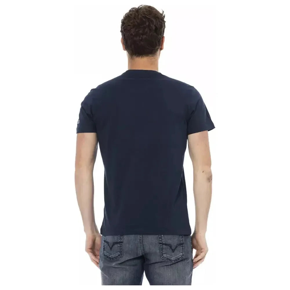 Trussardi Action Blue Cotton Men T-Shirt Trussardi Action Dark Slate Gray