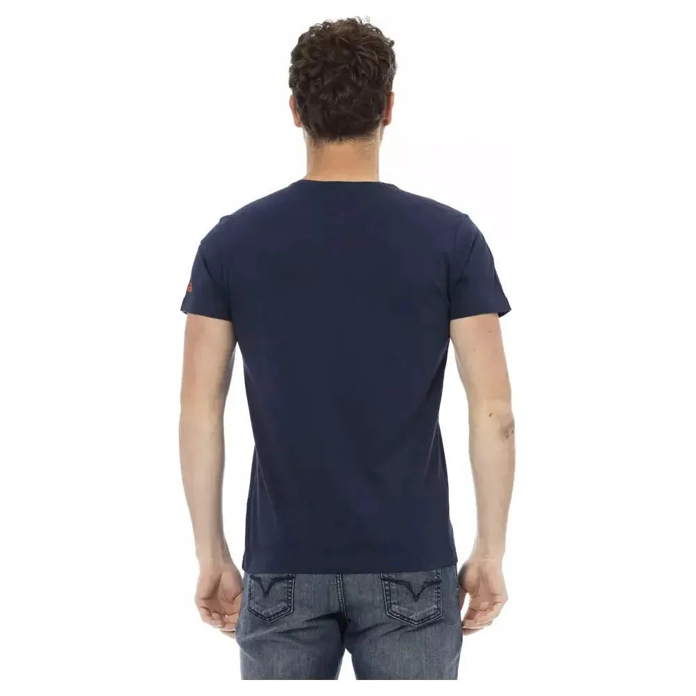 Trussardi Action Blue Cotton Men's T-Shirt Trussardi Action Dark Slate Gray