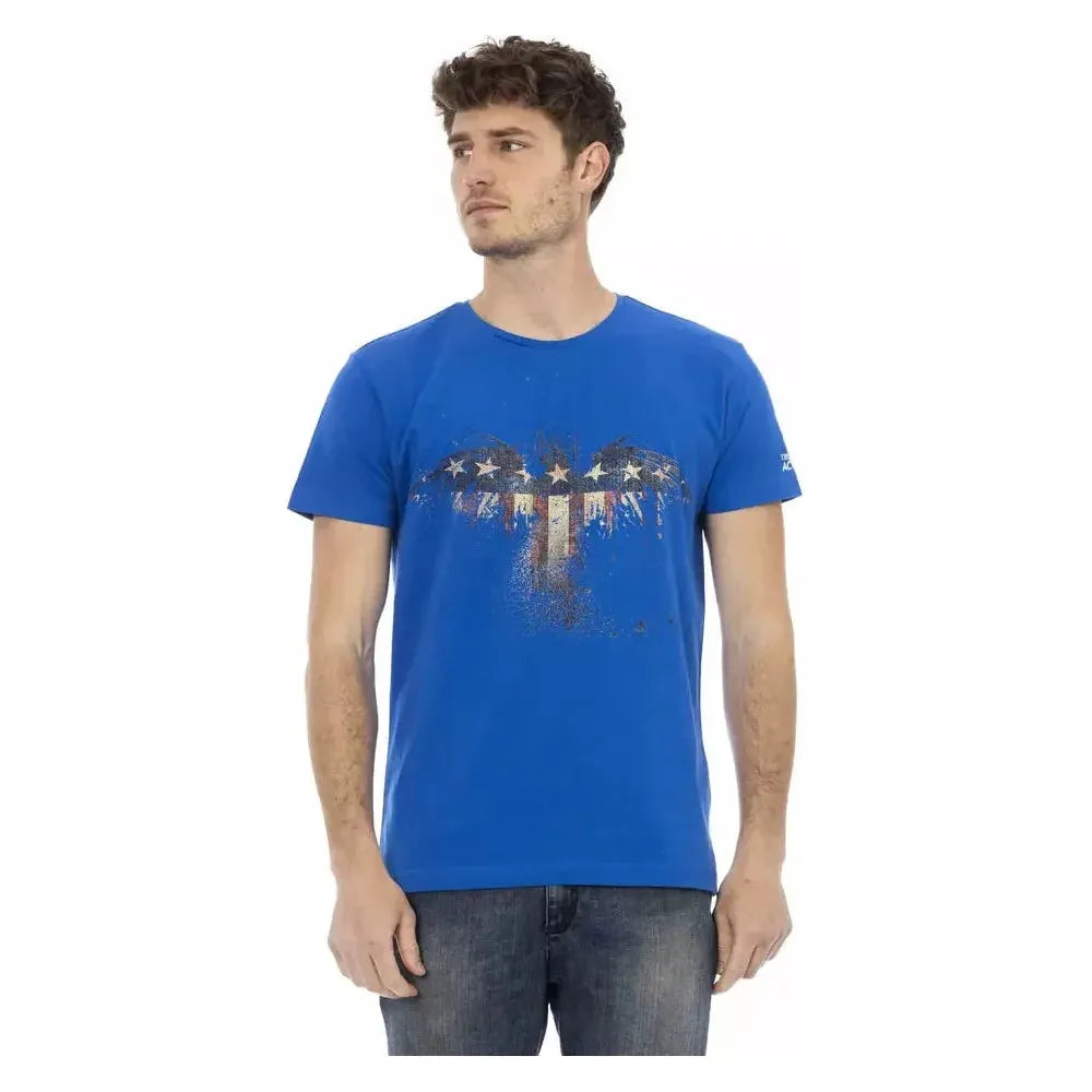 Trussardi Action Blue Cotton Men T-Shirt Trussardi Action Tan