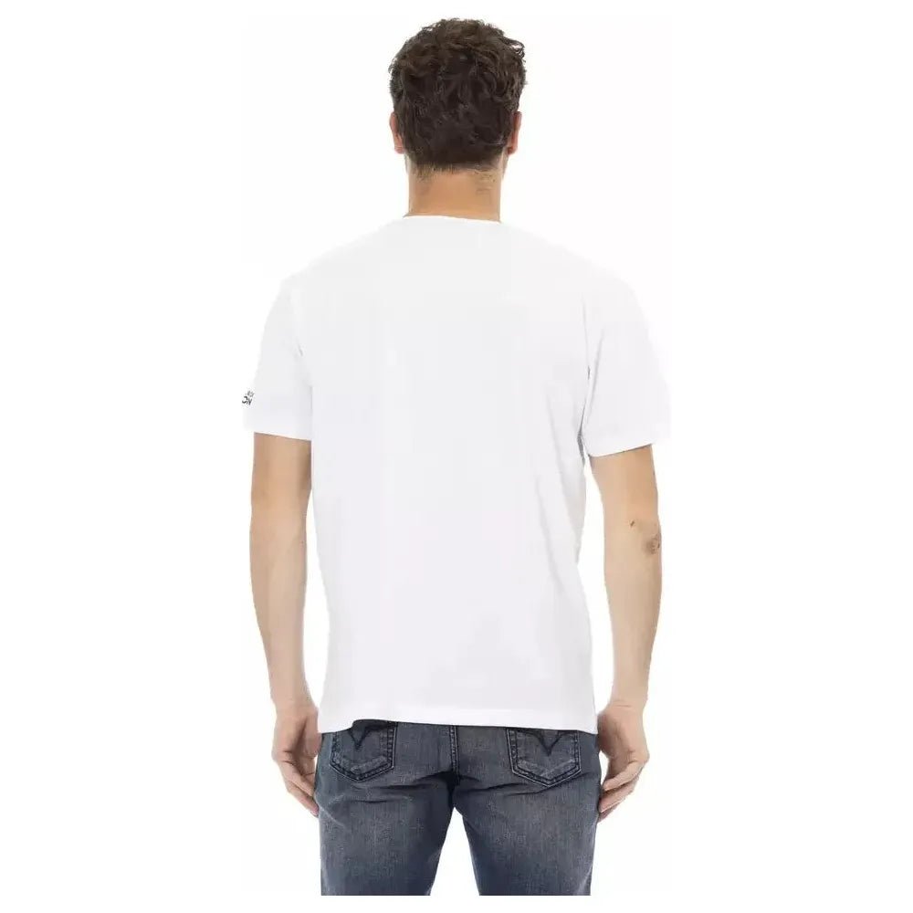 Trussardi Action White Cotton Men T-Shirt Trussardi Action Dark Slate Gray