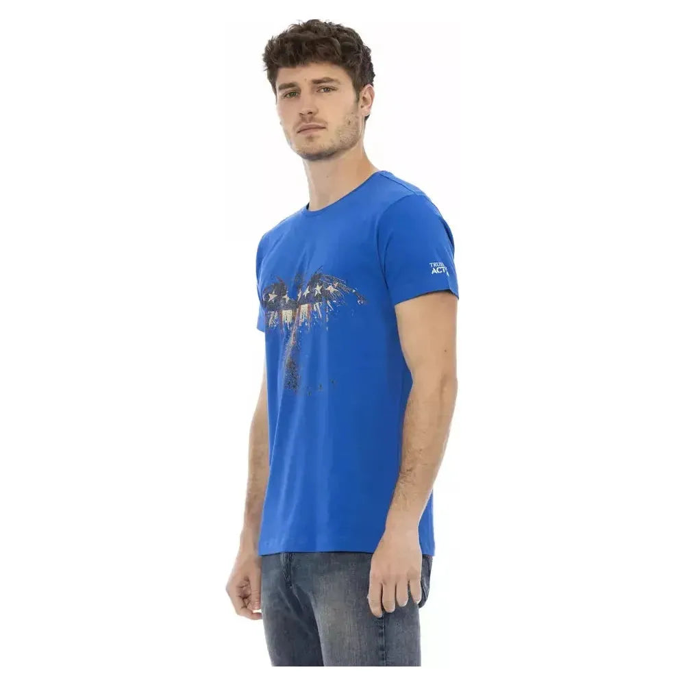 Trussardi Action Blue Cotton Men T-Shirt Trussardi Action Dark Slate Blue