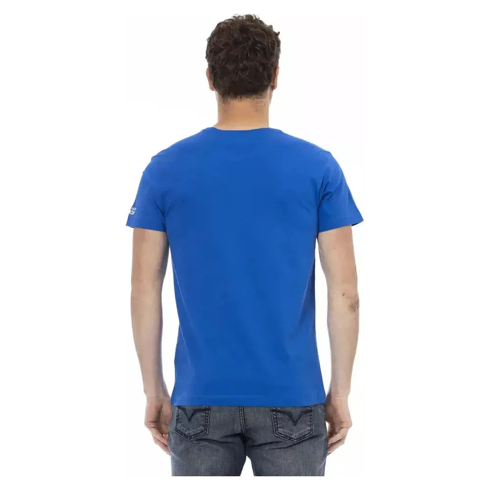 Trussardi Action Blue Cotton Men T-Shirt Trussardi Action Dark Slate Blue