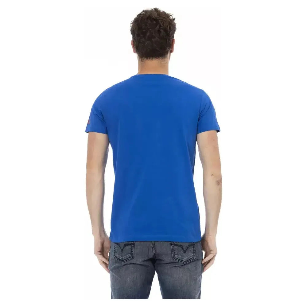 Trussardi Action Blue Cotton Men T-Shirt Trussardi Action Dark Slate Blue