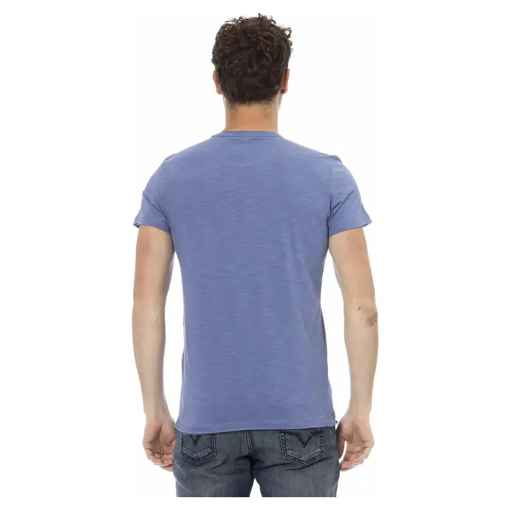 Trussardi Action Blue Cotton Men T-Shirt Trussardi Action Slate Gray