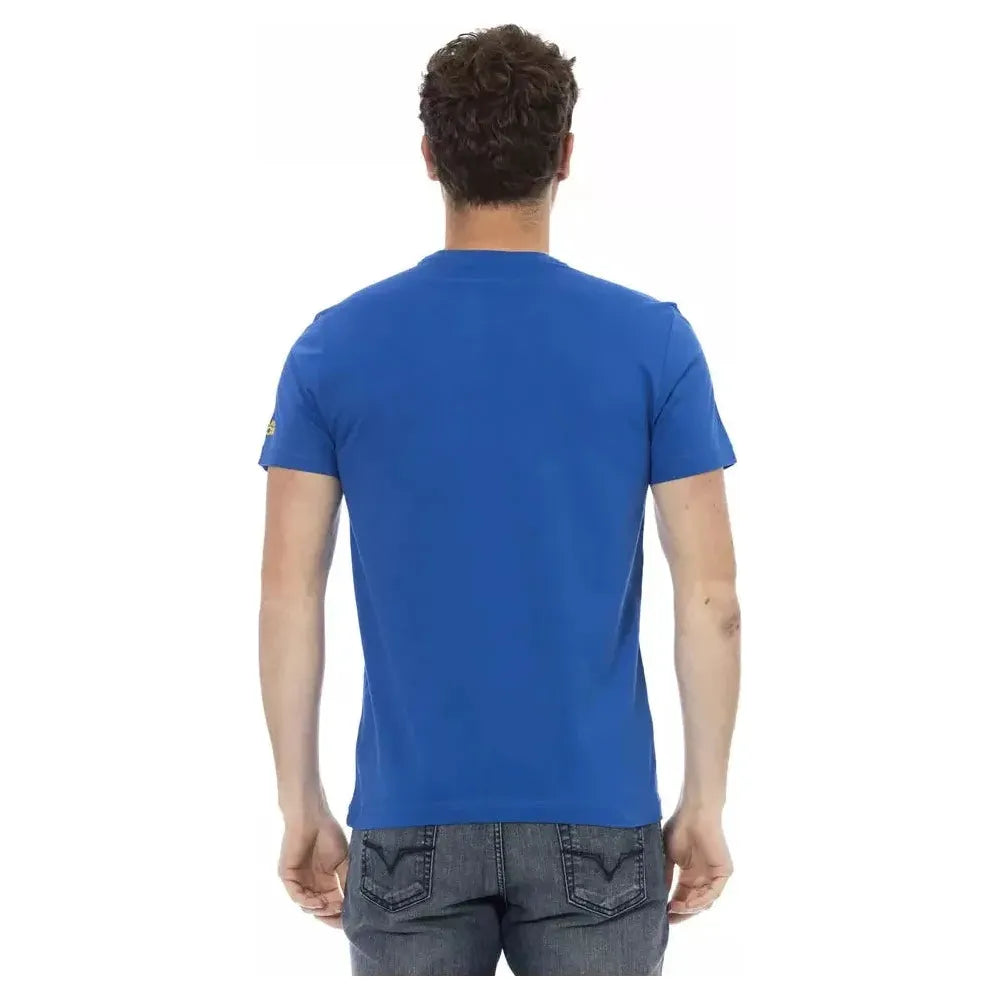 Trussardi Action Blue Cotton Men T-Shirt Trussardi Action Dark Slate Blue