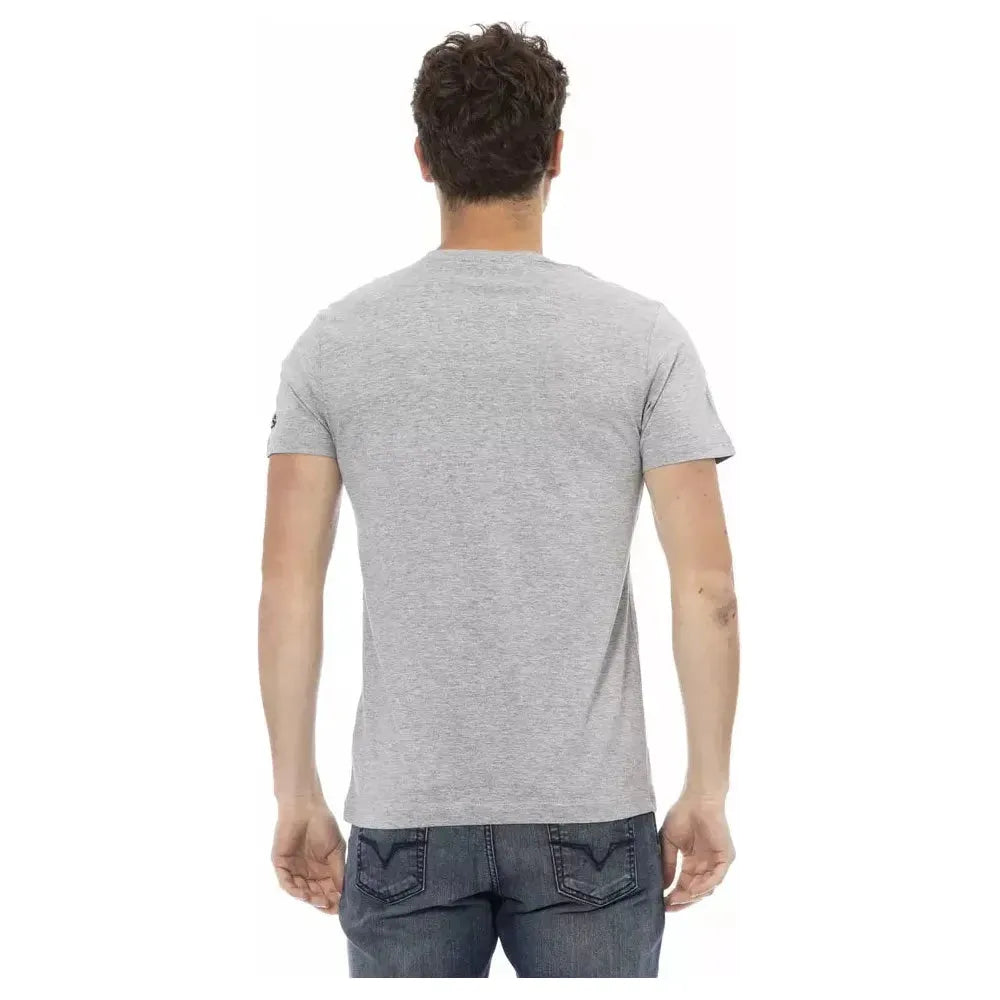 Trussardi Action Gray Cotton Men T-Shirt Trussardi Action Gray