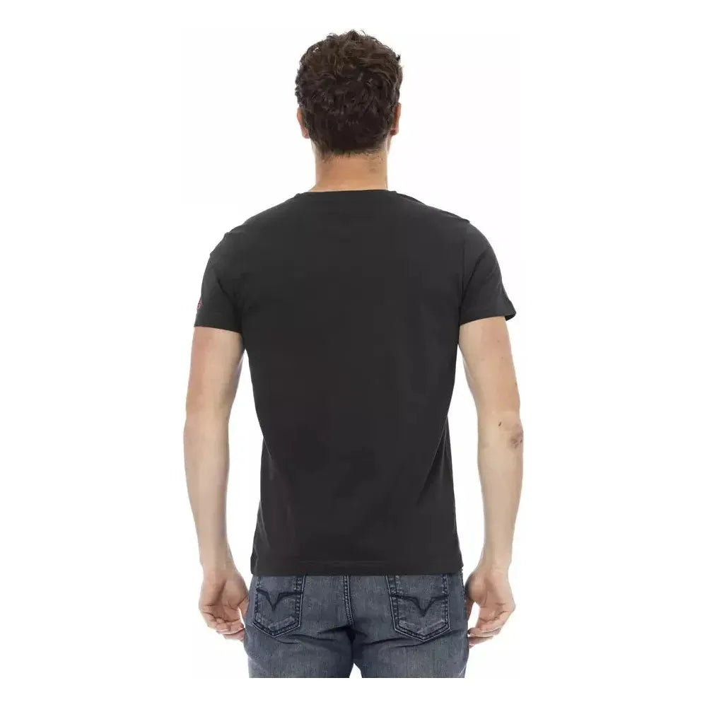 Trussardi Action Black Cotton Men T-Shirt Trussardi Action Dark Slate Gray