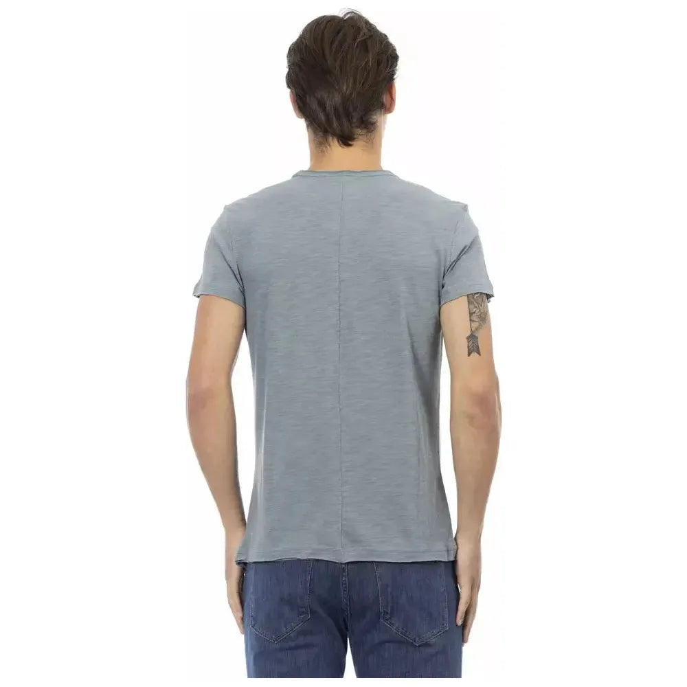 Trussardi Action Gray Cotton Men's T-Shirt Trussardi Action Light Slate Gray
