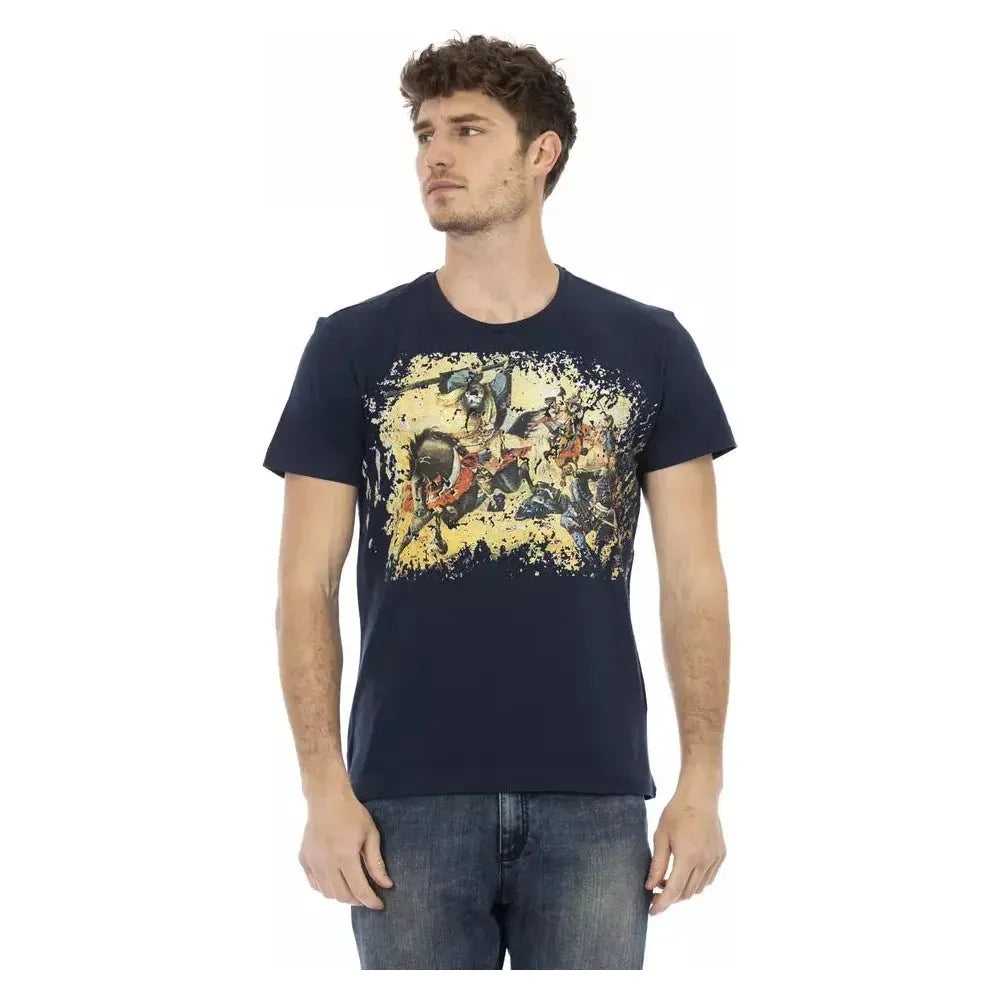 Trussardi Action Blue Cotton Men T-Shirt Trussardi Action Tan