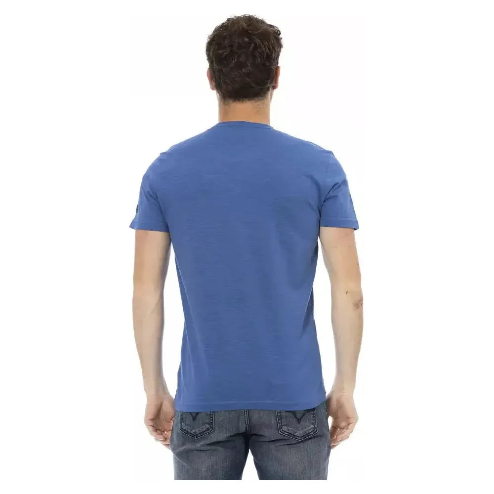 Trussardi Action Blue Cotton Men's T-Shirt Trussardi Action Dark Slate Blue