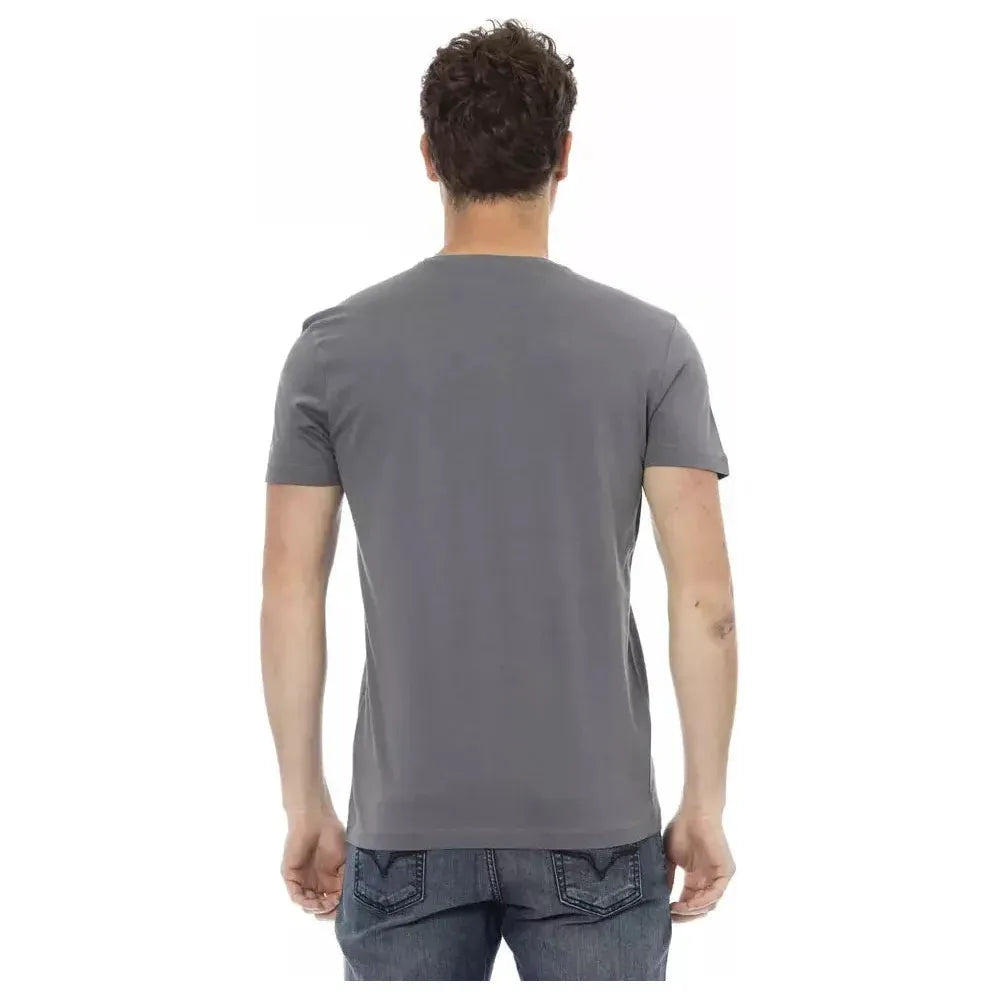 Trussardi Action Gray Cotton Men T-Shirt Trussardi Action Dim Gray