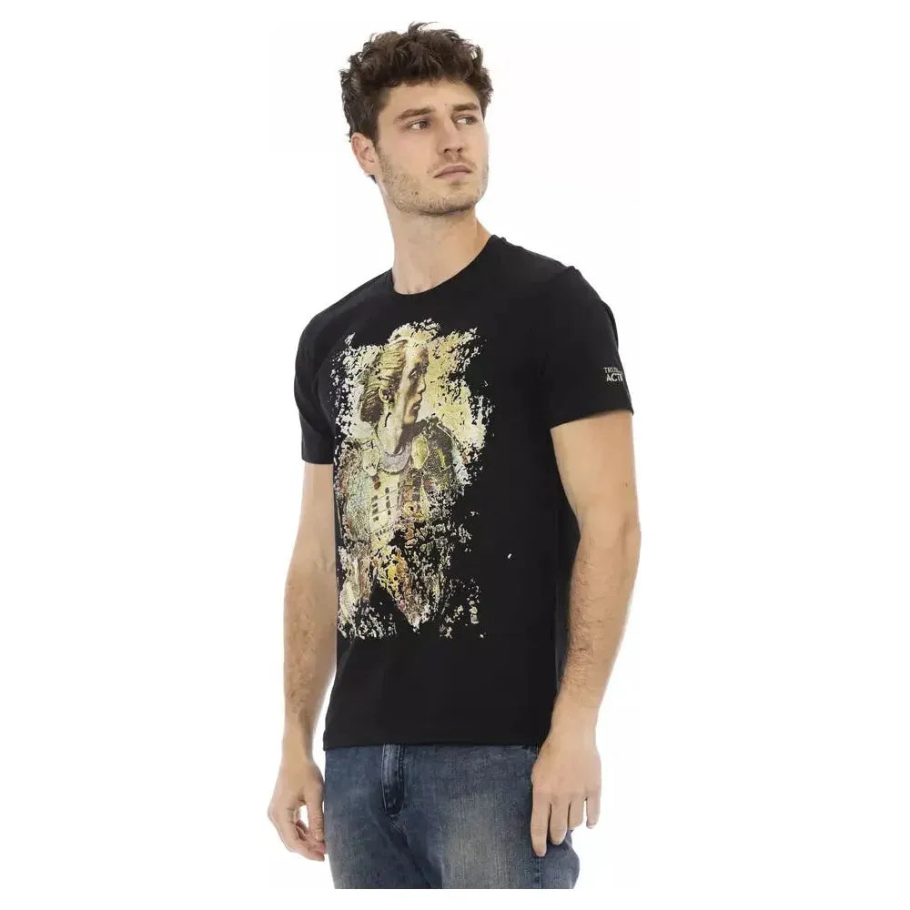 Trussardi Action Black Cotton Men T-Shirt Trussardi Action Tan