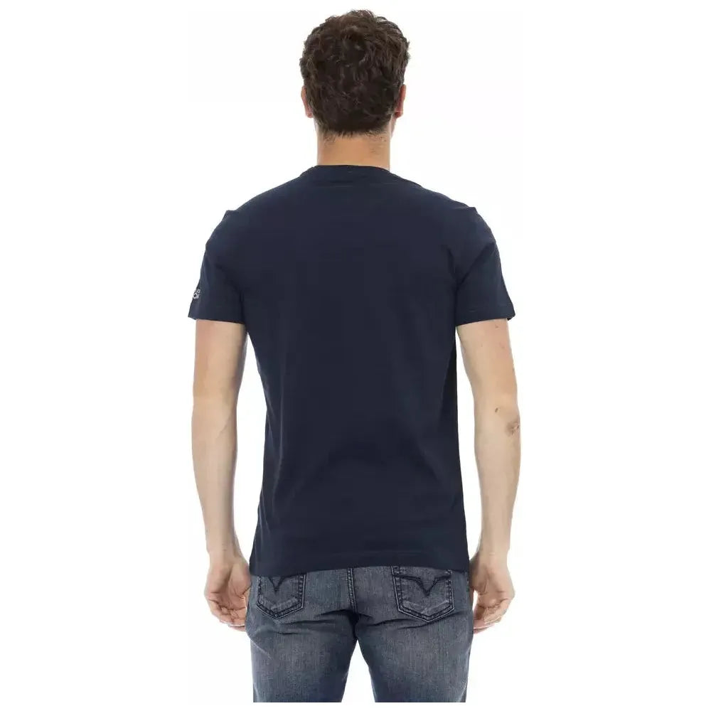 Trussardi Action Blue Cotton Men T-Shirt Trussardi Action Dark Slate Gray