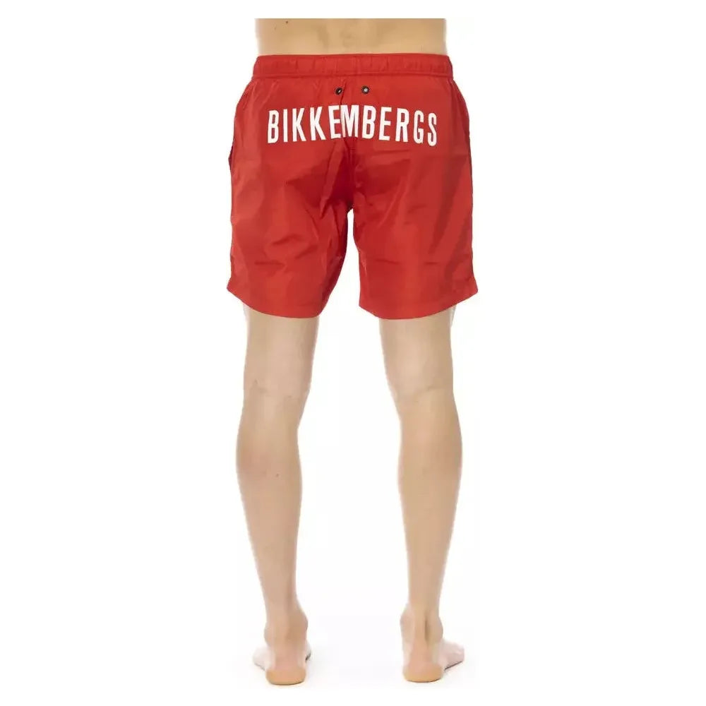 Bikkembergs Red Polyester Men Swim Short Bikkembergs Tan