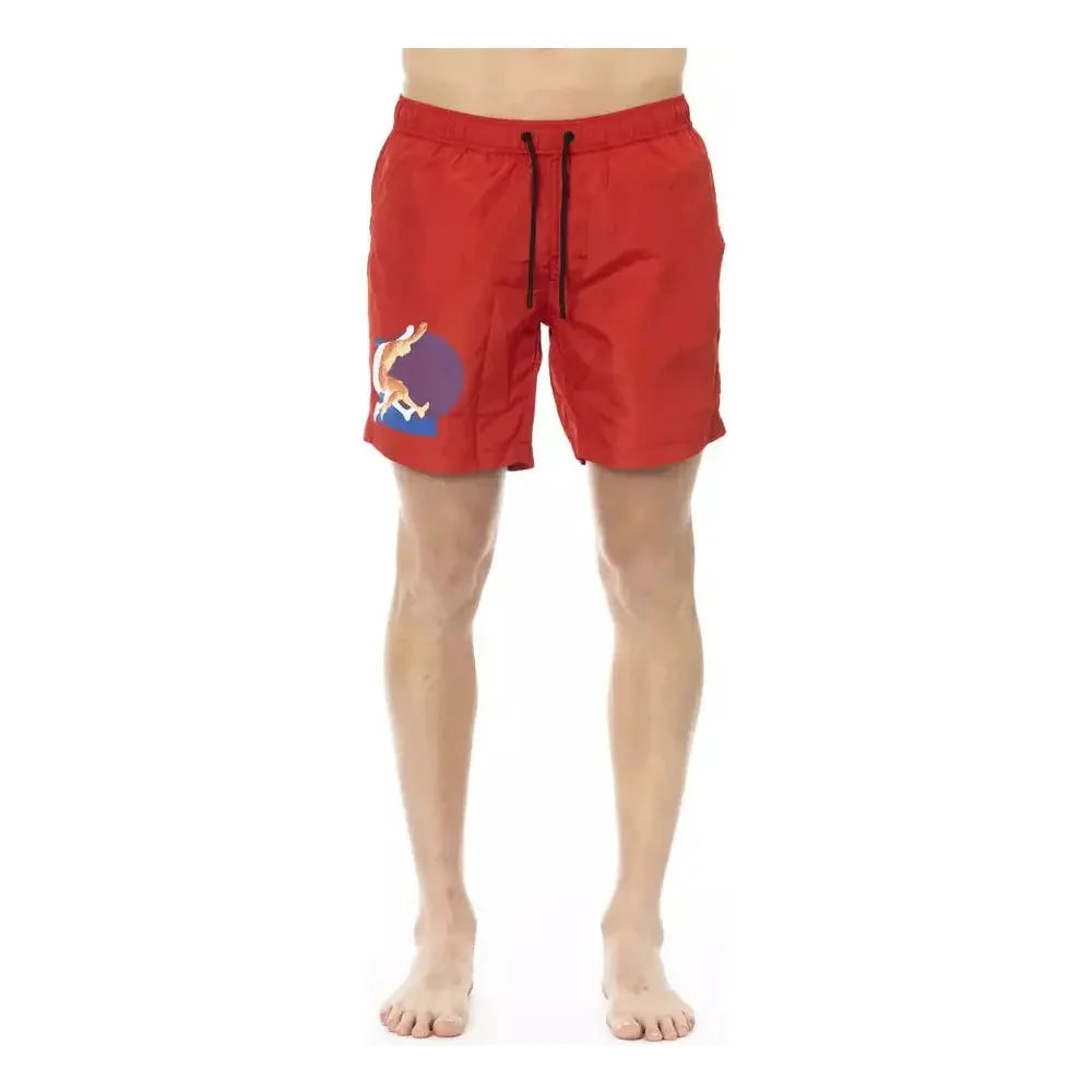 Bikkembergs Red Polyester Men Swim Short Bikkembergs Tan
