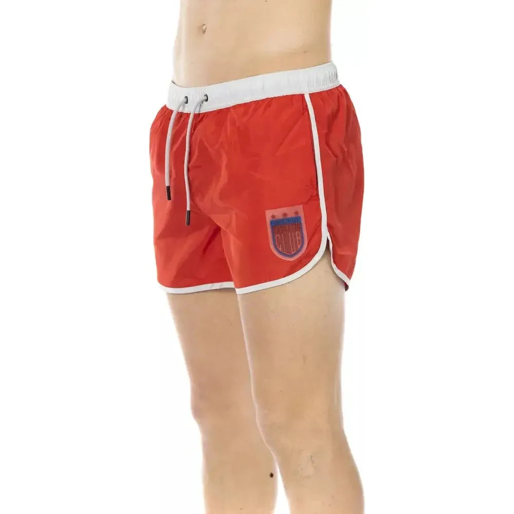 Bikkembergs Red Polyester Men Swim Short Bikkembergs Tan