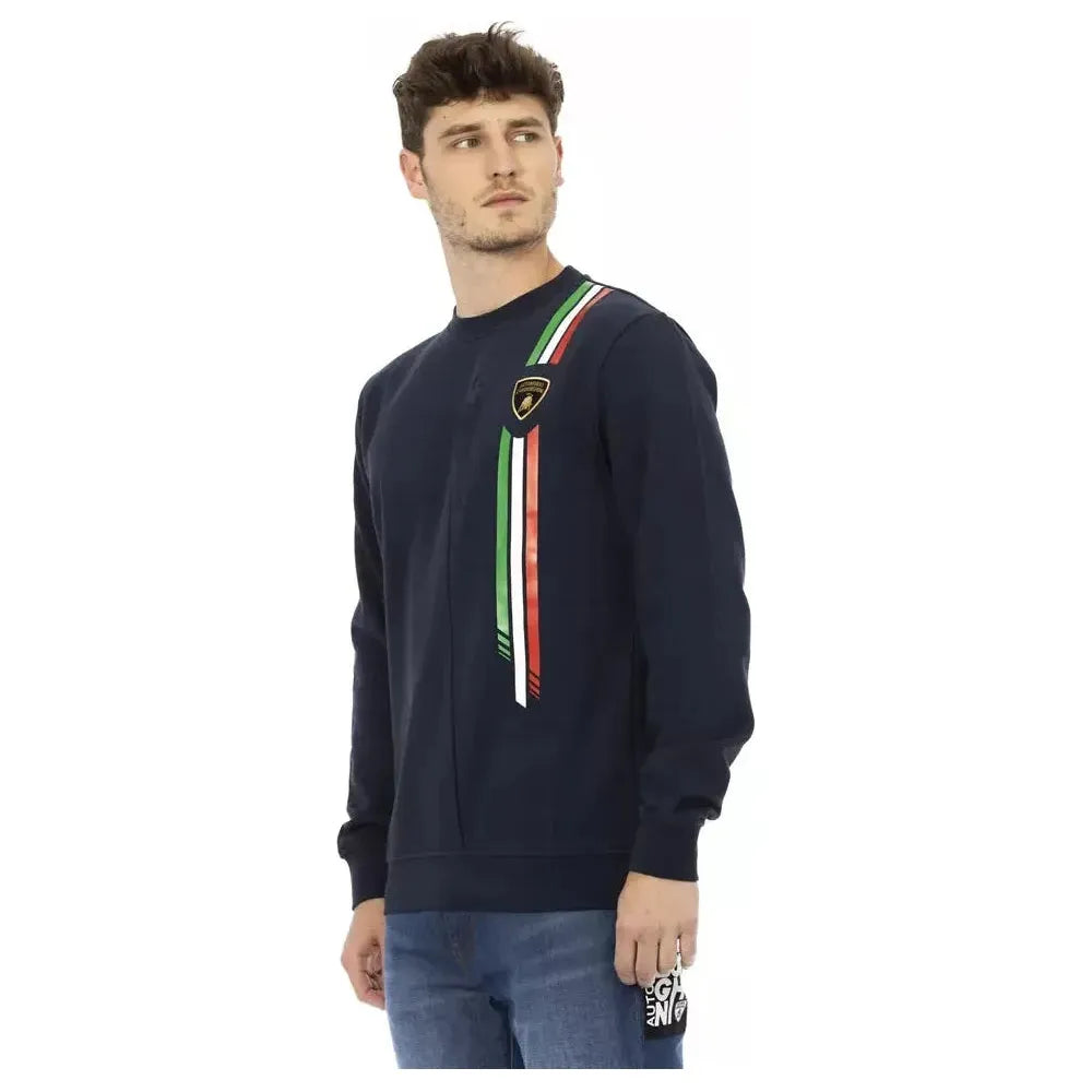 Automobili Lamborghini Blue Cotton Men Sweater Automobili Lamborghini Dark Slate Gray
