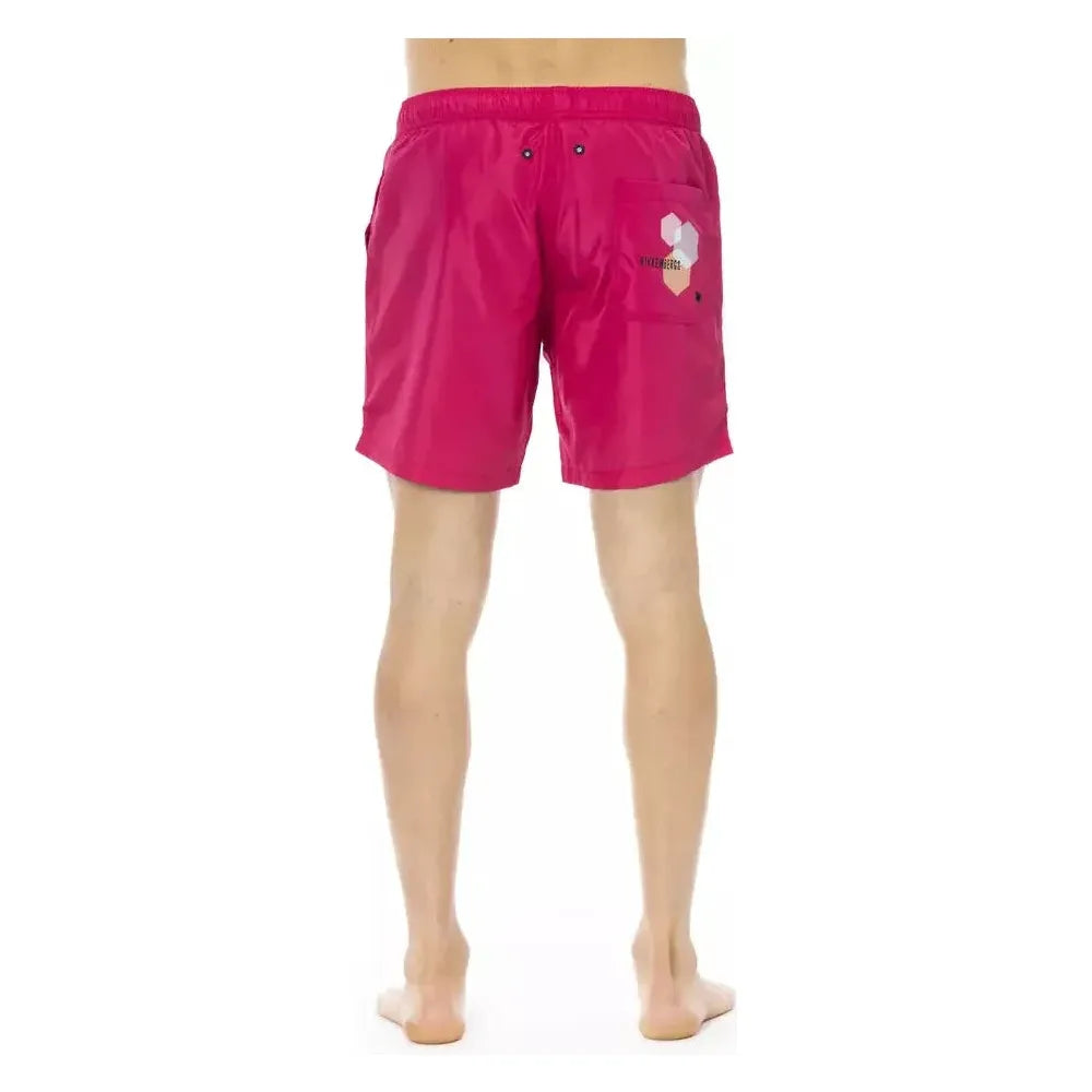 Bikkembergs Fuchsia Polyester Men Swim Short Bikkembergs Maroon