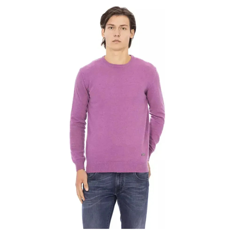Baldinini Trend Purple Wool Men Sweater BA-22419-L