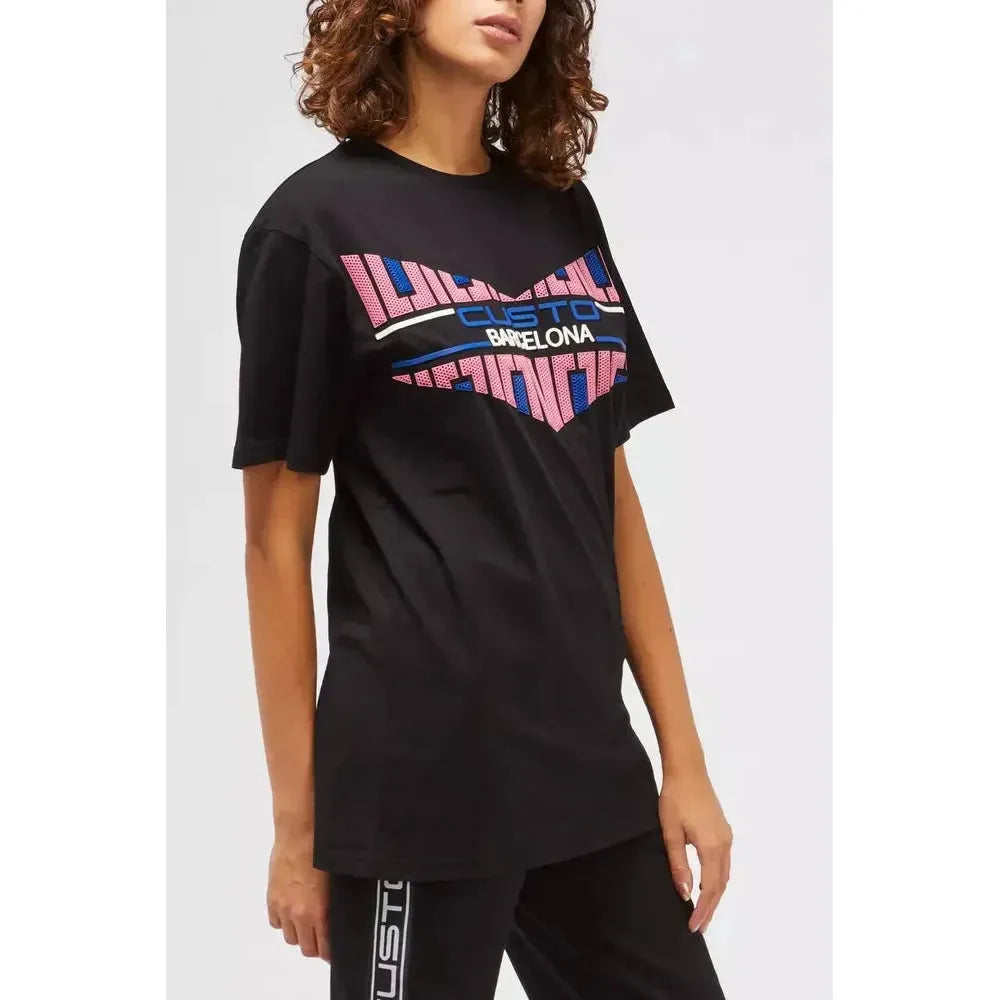 Custo Barcelona Black Cotton Women's T-Shirt Custo Barcelona Lavender