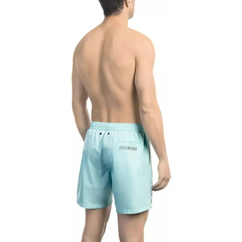 Bikkembergs Light Blue Polyester Men Swim Short Bikkembergs Rosy Brown