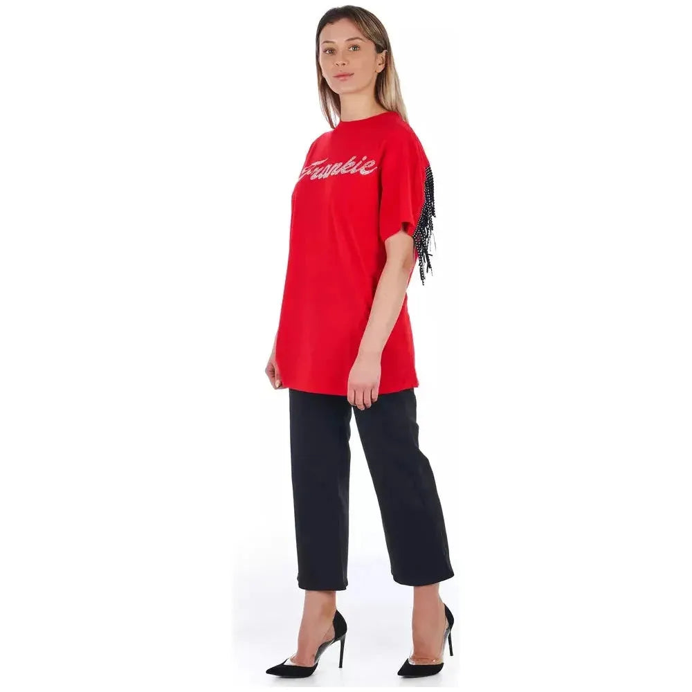 Frankie Morello Black Cotton Women Cropped Trouser Frankie Morello Light Gray