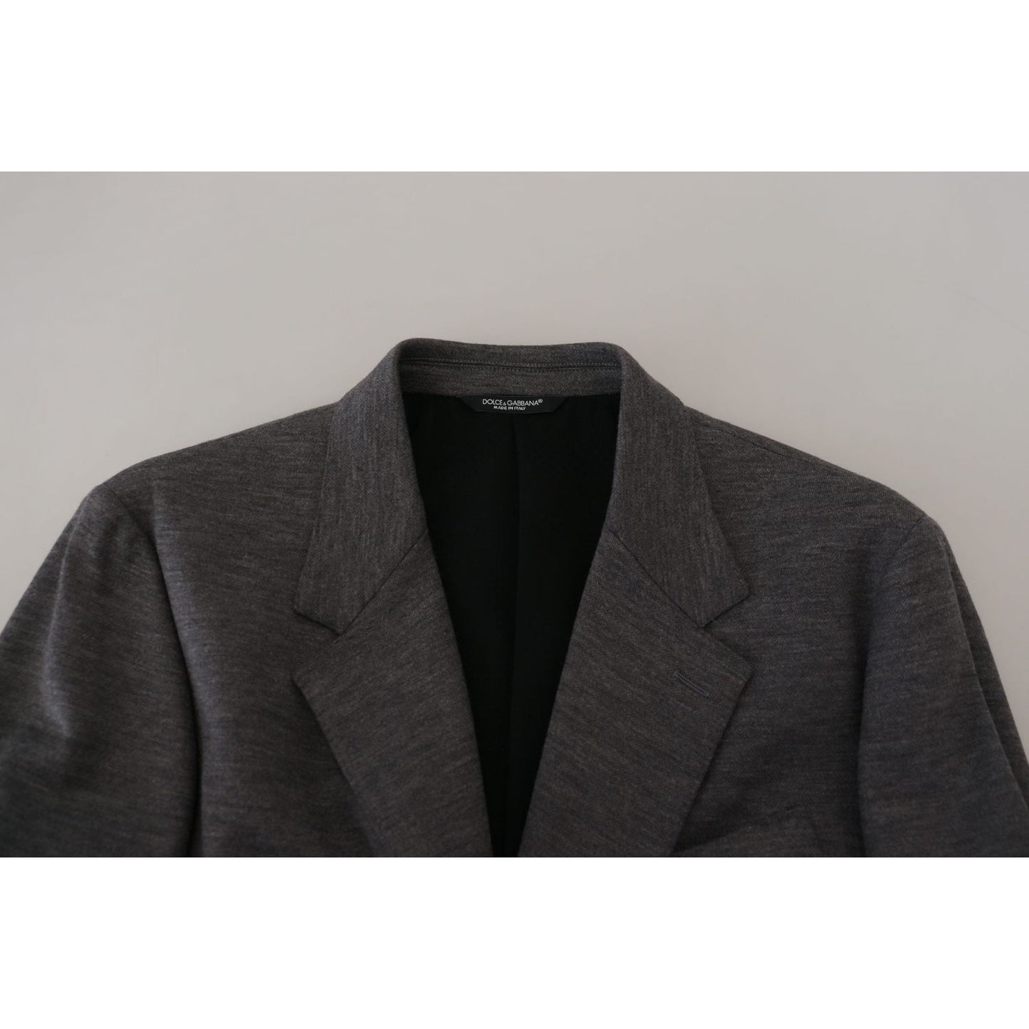 Dolce & Gabbana Elegant Gray Wool Blazer with Bee Crown Embroidery Dolce & Gabbana Dark Slate Gray