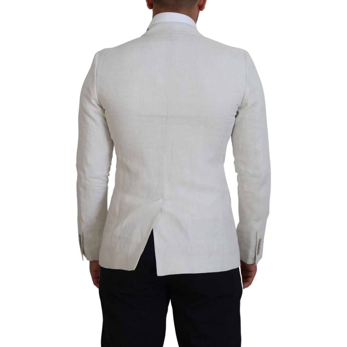 Dolce & Gabbana Elegant White Sicilia Single Breasted Blazer Dolce & Gabbana Gray