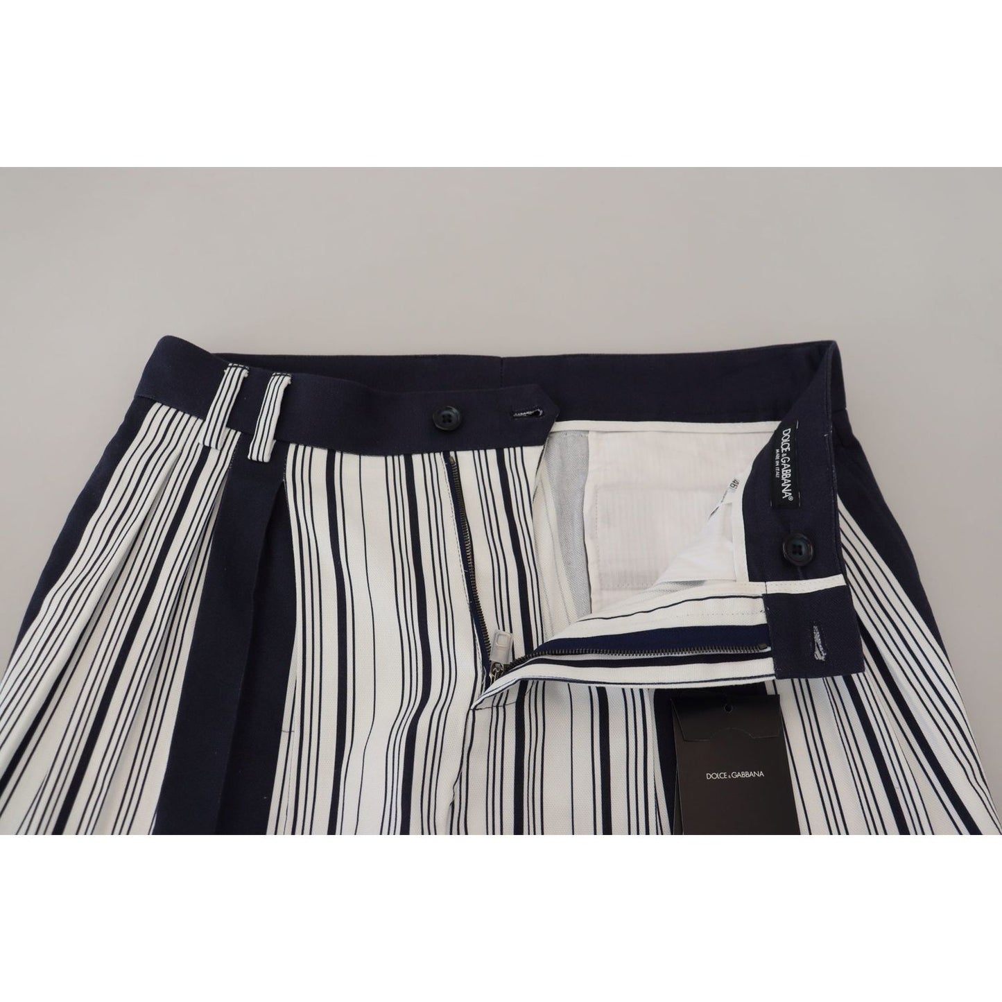 Dolce & Gabbana Elegant Striped Cotton Pants for Men Dolce & Gabbana Gray